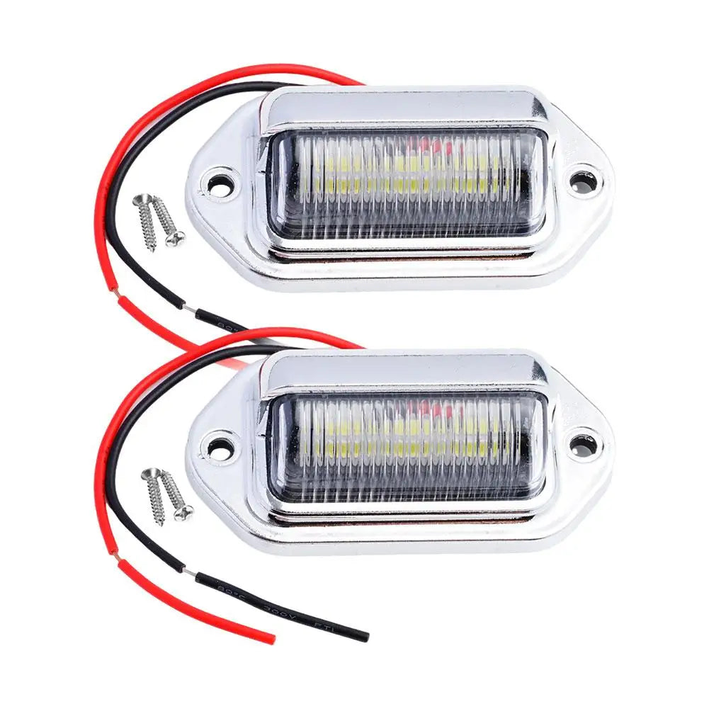 2PCS 6 LED Car License Number Plate Light For SUV Truck Trailer Van Tag Step Lamp Whi lifestyle view