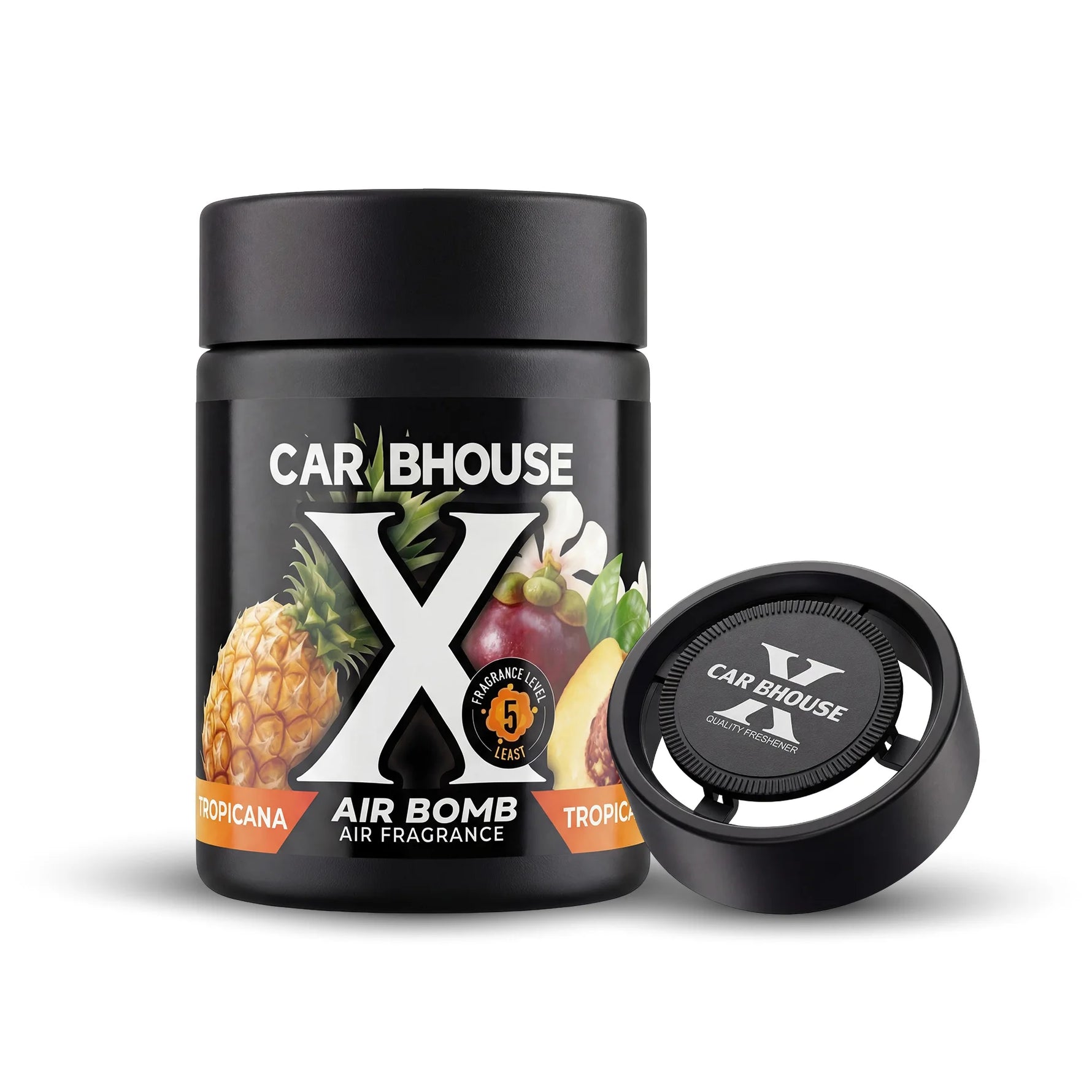 Portable Car Air Freshener | Solid Fiber Cotton Diffuser with Tropical Fruit Scent close-up view