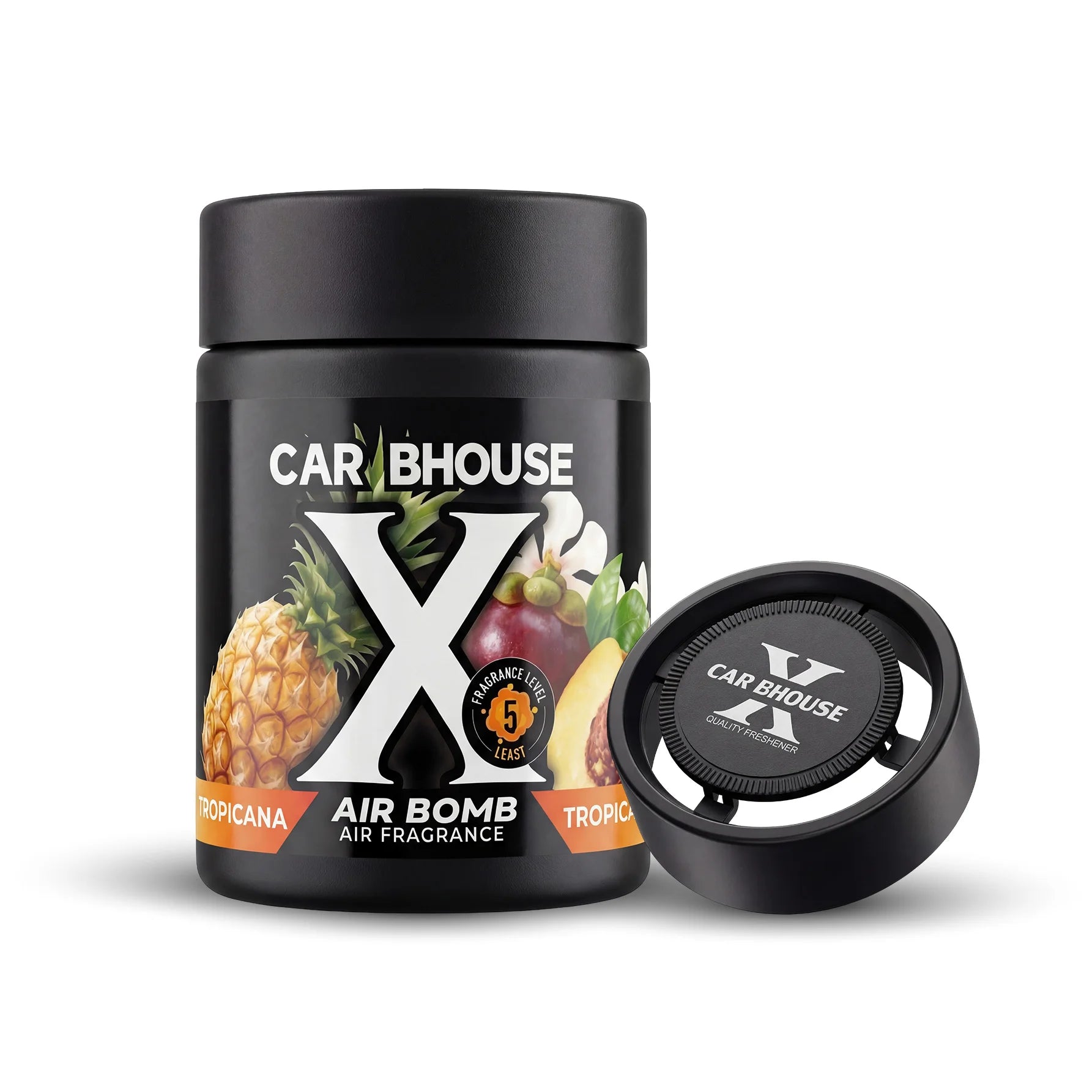 Portable Car Air Freshener | Solid Fiber Cotton Diffuser with Tropical Fruit Scent close-up view