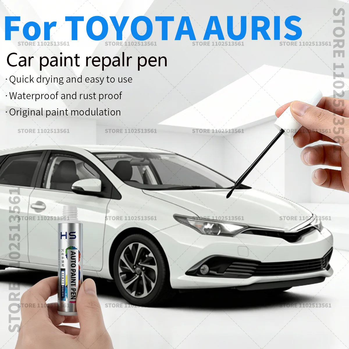 For TOYOTA AURIS Paint Repair Pen Touch Up Scratch Remover DIY Auto Accessories White Blue Brown Sil