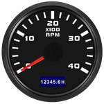 52mm Tachometer with Hourmeter | 7 Color Backlight RPM Gauge for Car Boat detail view