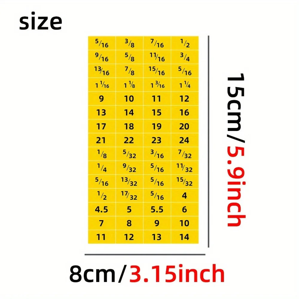 60pcs Mechanical Drive Socket Label Stickers Quick and Easy Reminder Sticker Toolbox alternate view