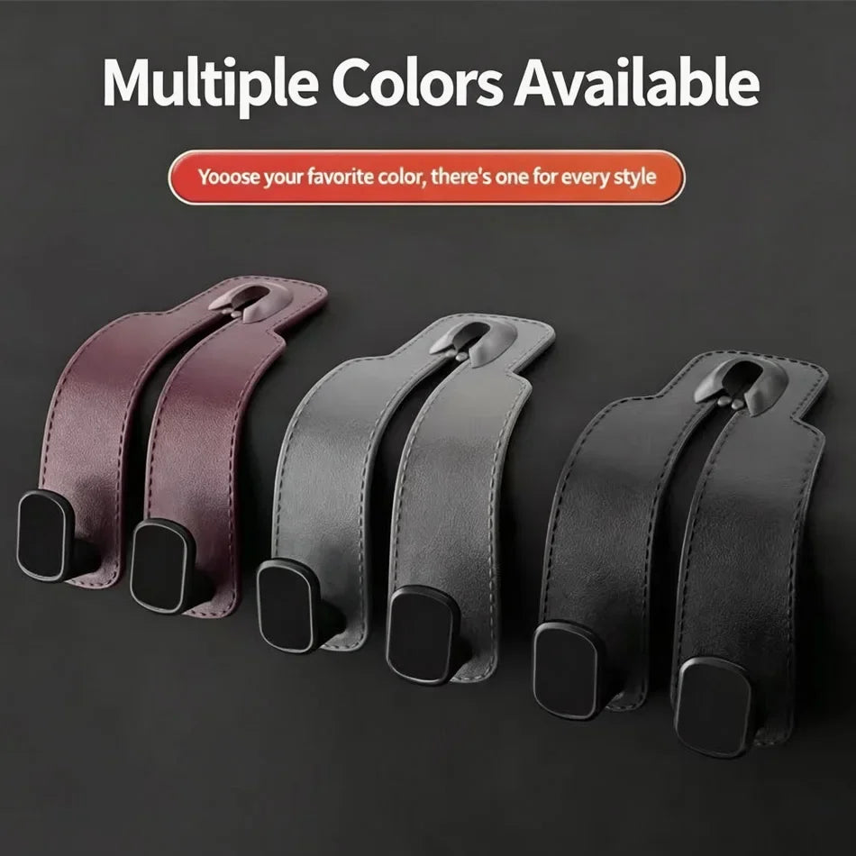 Leather Car Seat Back Hook Handbag Holder lifestyle view