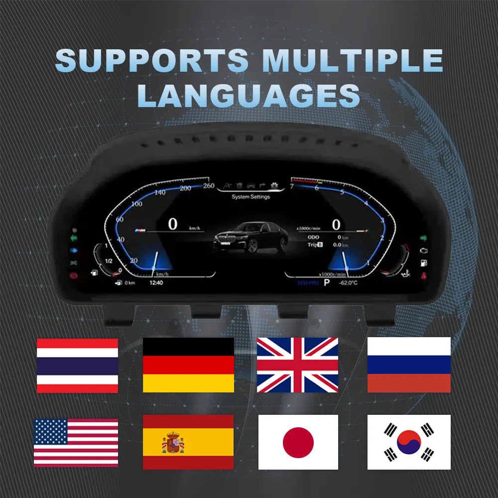 LCD Dashboard for BMW E90 E70 E71 E60 E81 E87 F10 F20 F30 F32 F06 E84 F48 E83 F25 F additional angle