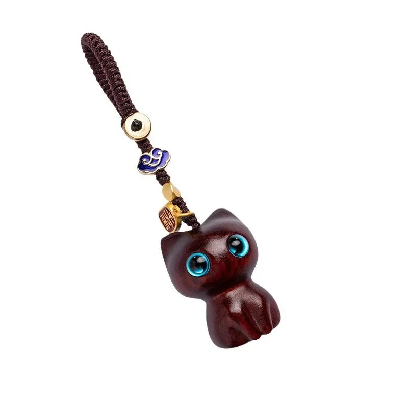 Cat Car Keychain, Cute Phone Chain Pendant, Black/Purple lifestyle view