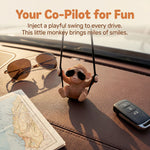 Cute Monkey Swing Car Hanging Ornament | Rearview Mirror Pendant