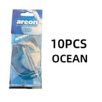 Areon 5/20pcs OCEAN Scent Car Air Freshener, Natural Tea-Scented Paper, Car-Mounted Hanging Type, Car Interior Accessories