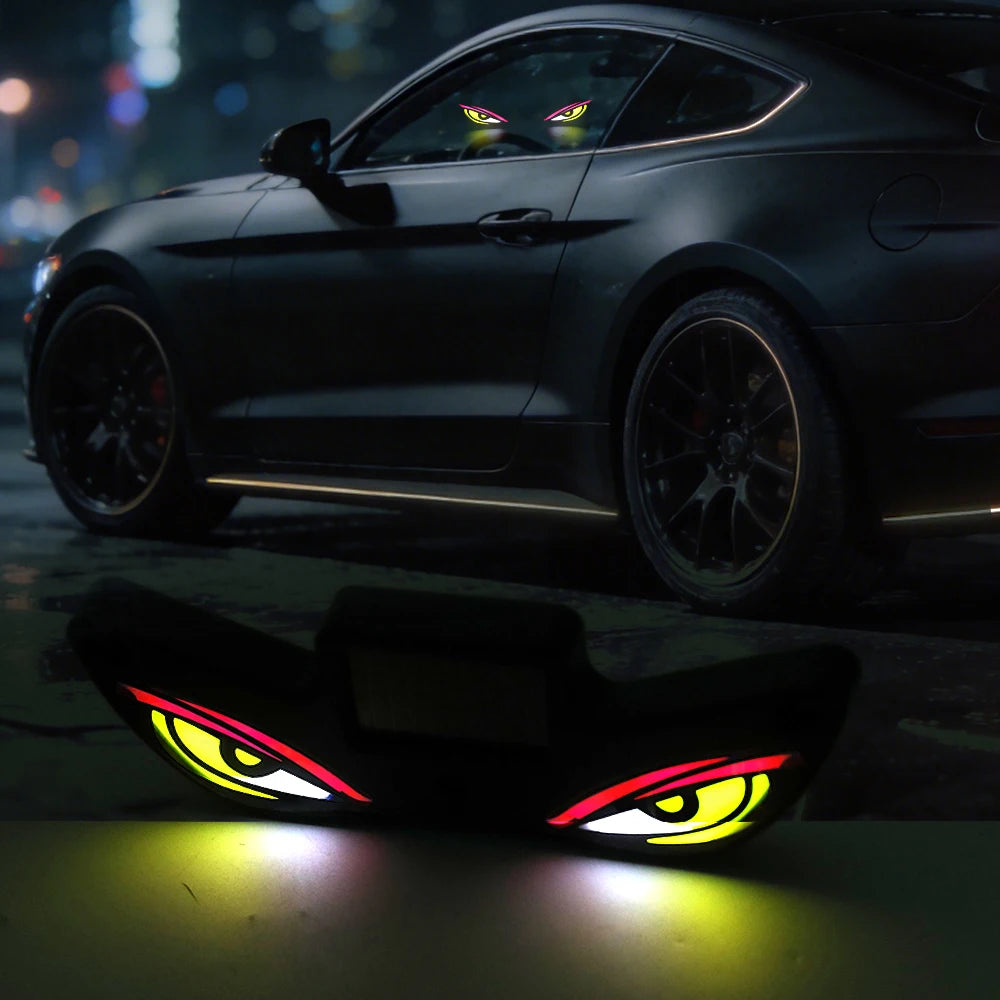 2026Solar LED Devil Eyes Windshield Warning Flashing Signal Indicator Car LED Ambient Lights with Suction Cup for Auto Window
