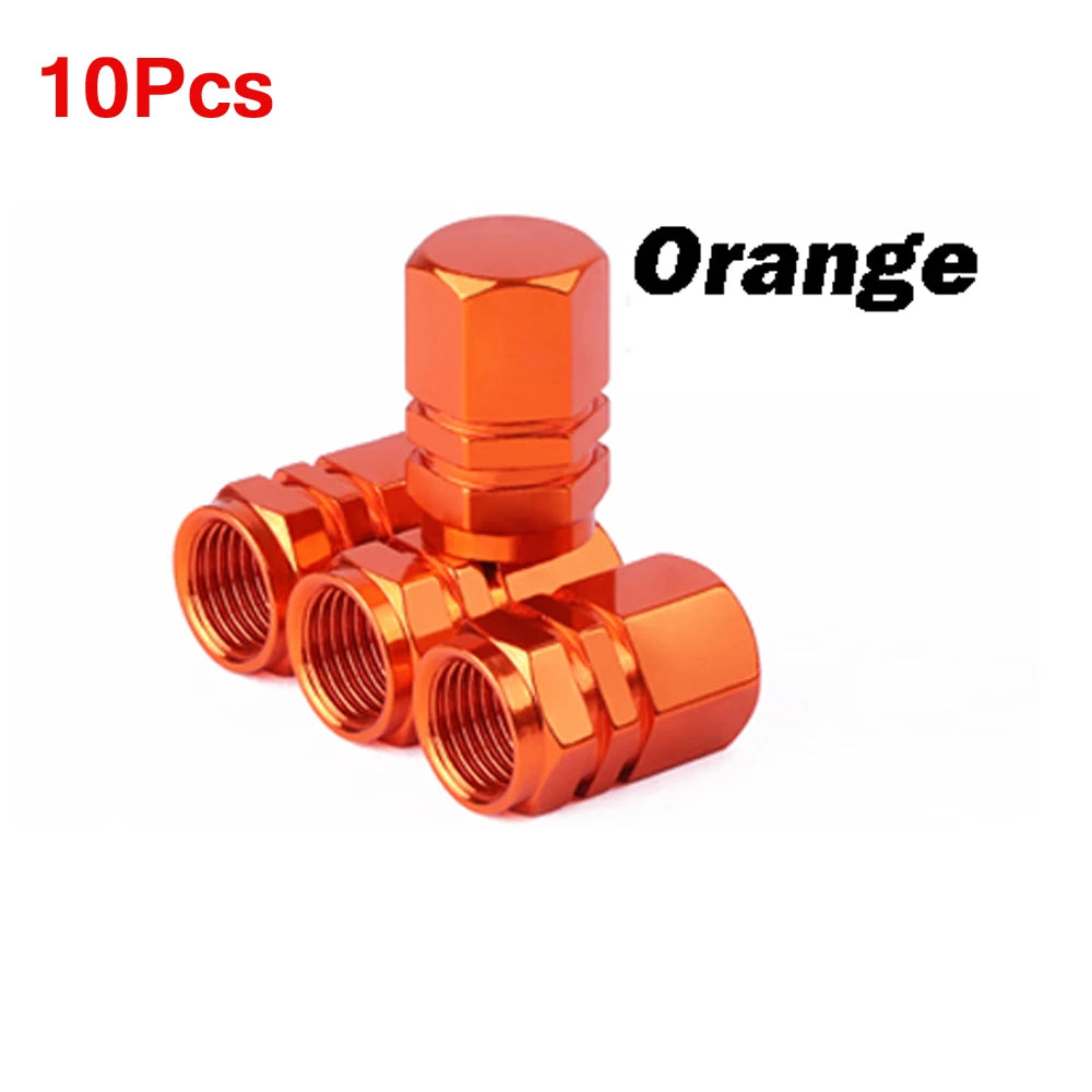 Aluminum Alloy Tire Valve Caps | 5 or 10 Pack Waterproof Dustproof Stem Covers close-up view