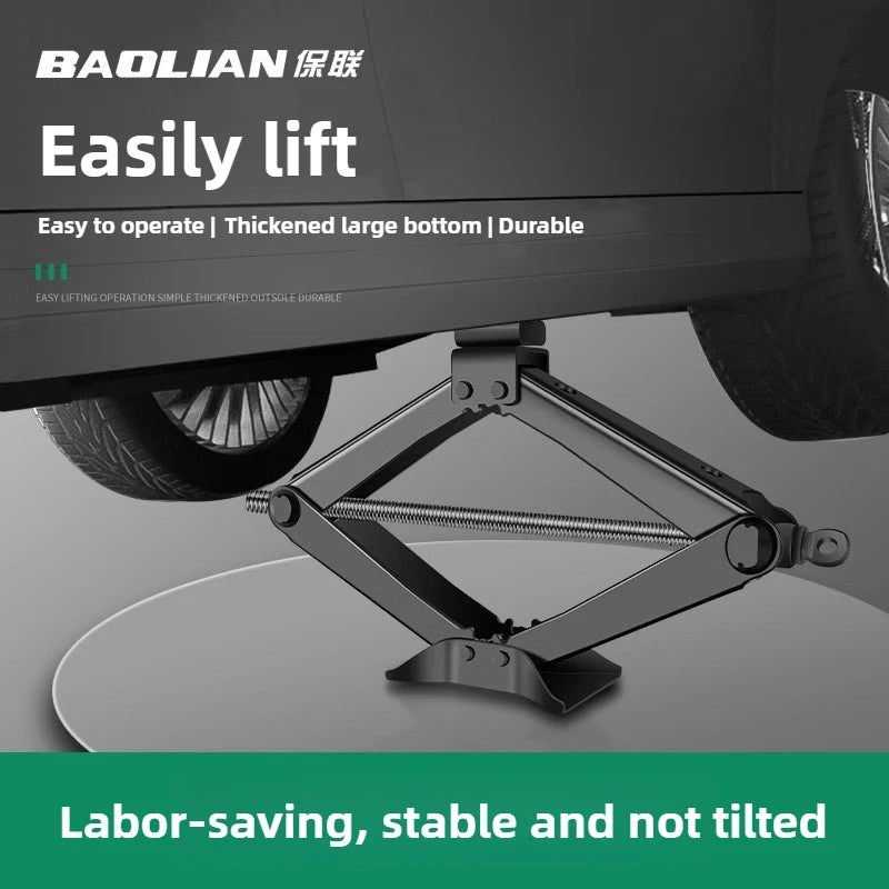 BAOLIAN Car Scissor Jack 3T Auto Emergency Lift Stand Labor-Saving Repair & Tire Replacement Tool an