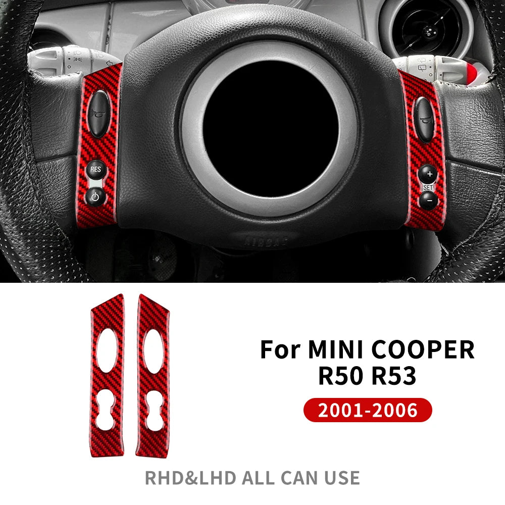 For Mini Cooper Hatch One R50 R53 2001-2006 Steering Wheel Button Sticker Strip Soft alternate view