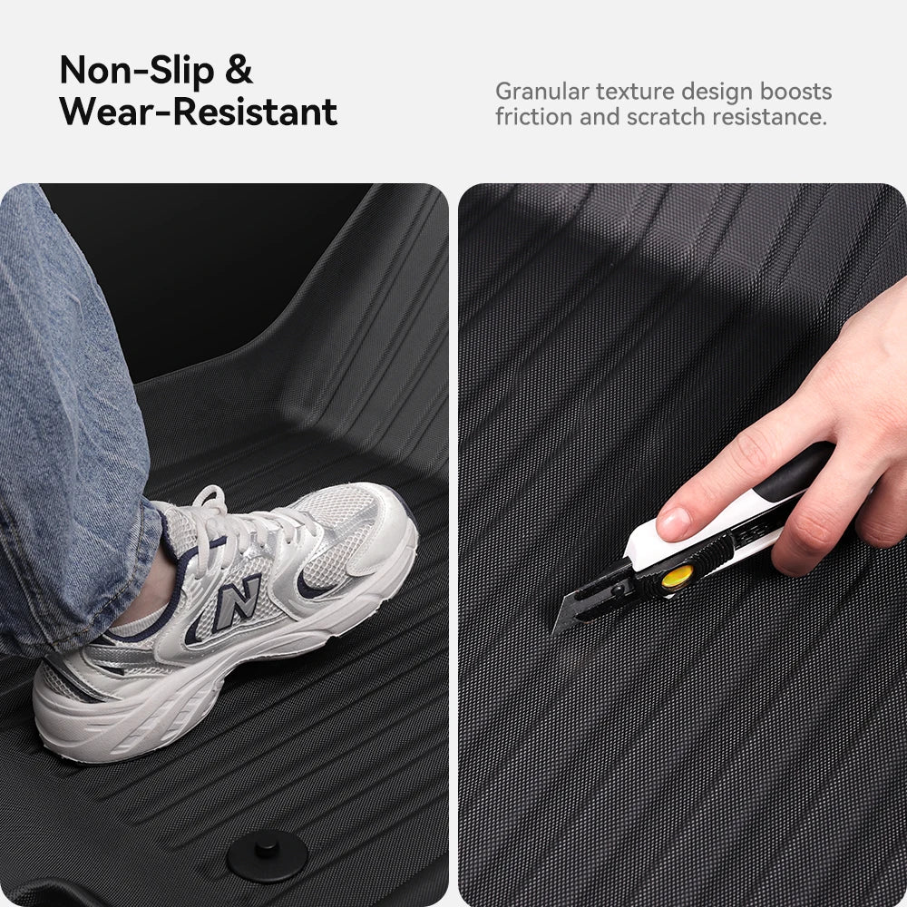 YZ for Tesla Model Y Juniper 2026 Floor Mats | All-Weather Protection Set with Door S lifestyle view