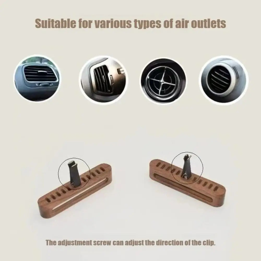 Natural Solid Wood Car Perfume Lasting Aroma with 10 Refill Sticks Air Freshener Car Diffuser Vehicle Use