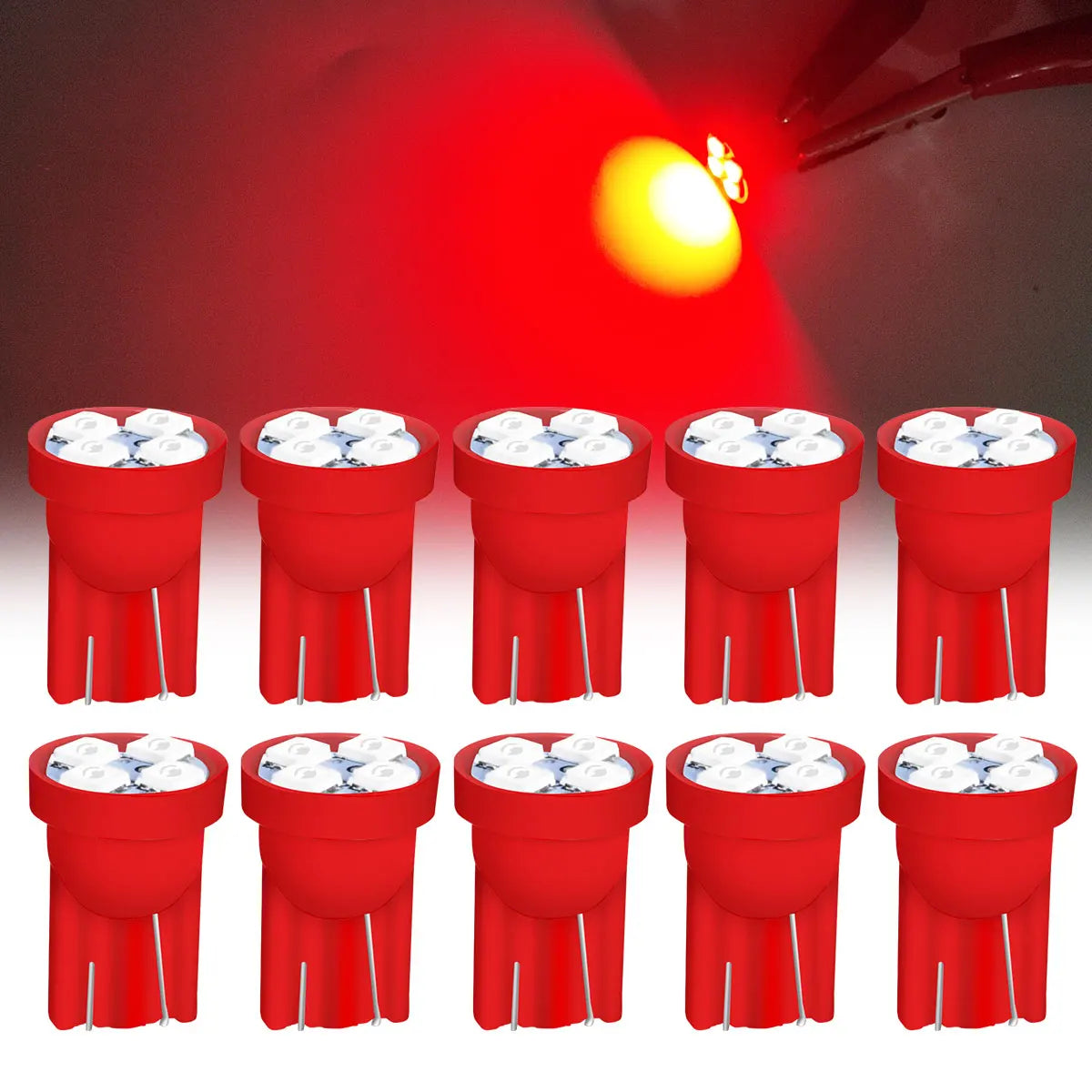 10 Pcs T10 4SMD 1210 LED Car Light Blue Reading Light Set detail view