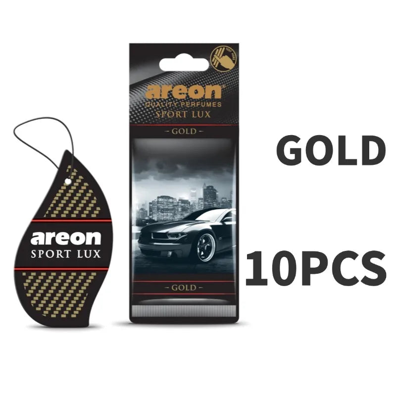 Areon Sport Lux Gold Hanging Car Air Freshener | Long-Lasting Odor Eliminator close-up view
