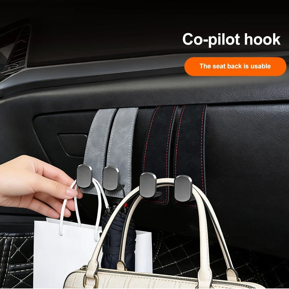 Suede Metal Car Headrest Organizer Hook 20 KG