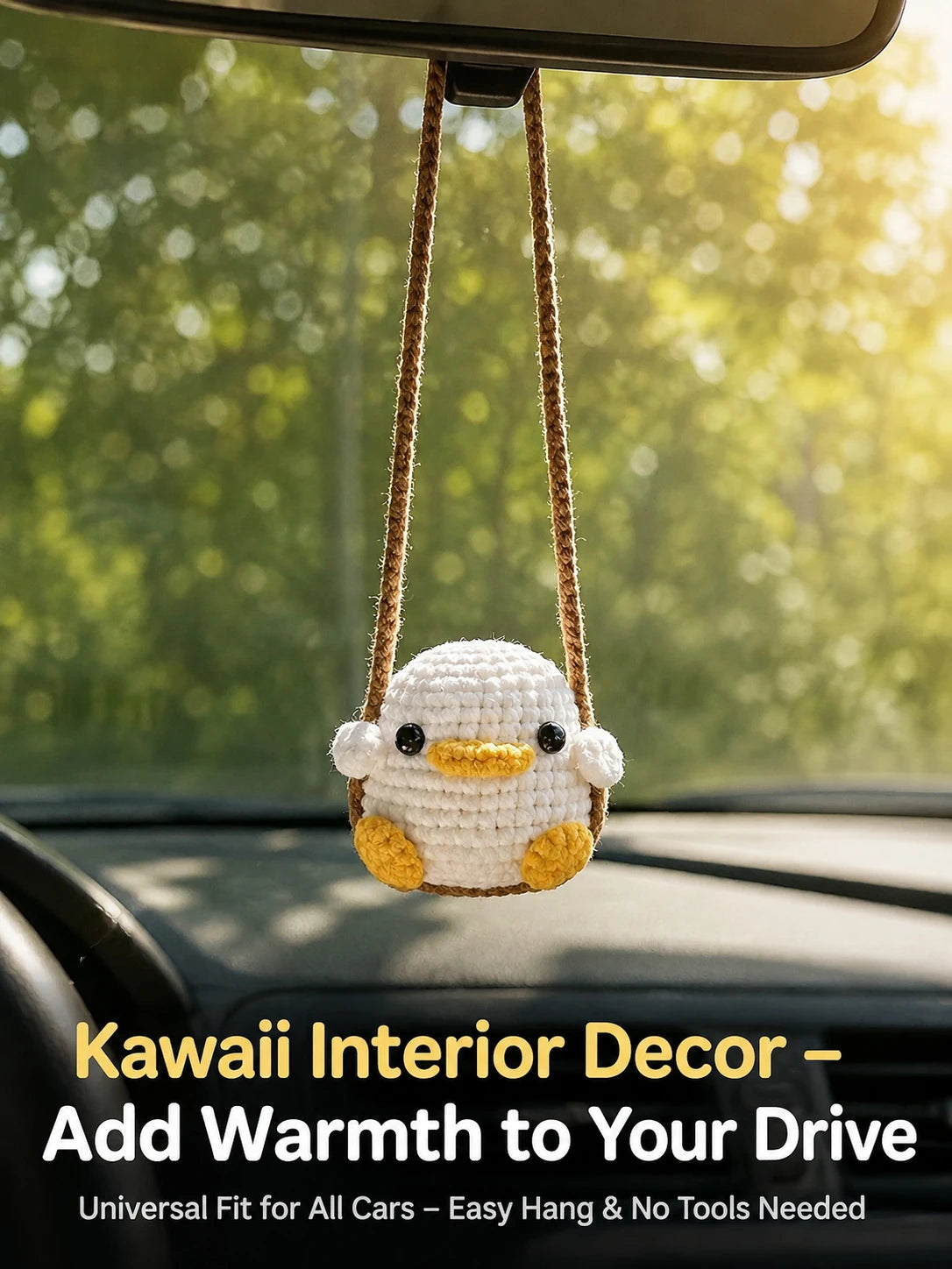 Cute Duck & Frog Car Hanging Ornament | Rearview Mirror Pendant