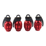 4Pcs Grenade Design Aluminum Alloy Valve Stem Caps | Car Truck Motorcycle Tire Accessori detail view