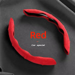 Suede Leather Steering Wheel Cover 38cm detail view