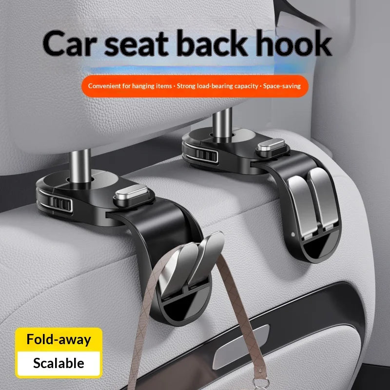 Car Seat Back Headrest Hidden Mount Storage Hook Hanger