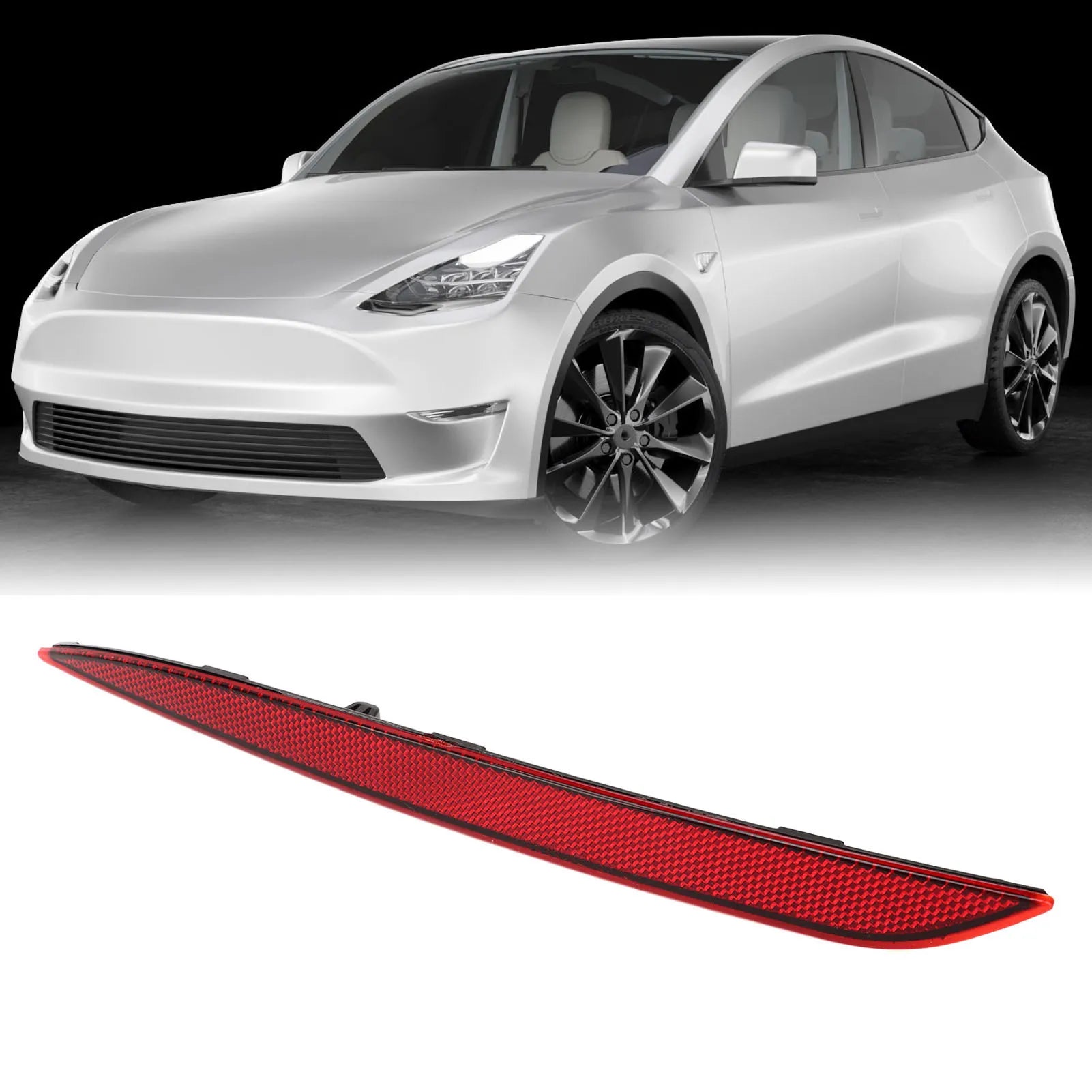 Rear Bumper Reflector Red Lens for Tesla Model Y 2020-2023 | Replacement Tail Light