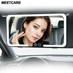 Car Sun Visor Vanity Mirror with 3 Modes Touch Screen Light Detachable Auto Interior Makeup USB Rechargeable Portable for Travel