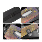 Rhinestone Genuine Leather Car Tissue Box Holder