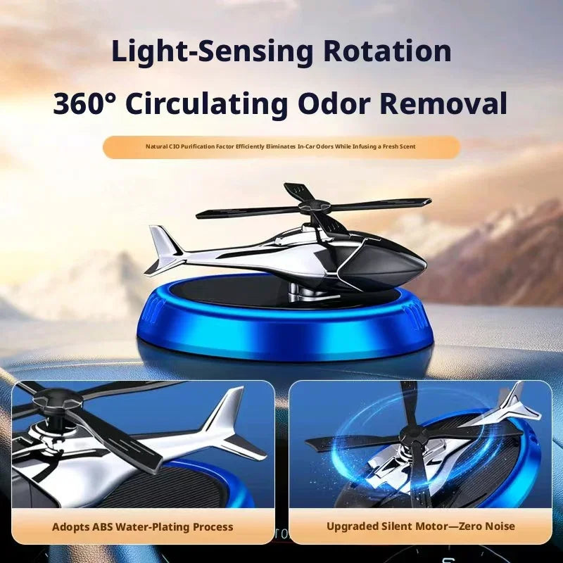Luxury Solar Powered Aircraft Car Freshener Rotating Dashboard Aromatherapy Perfume Long Lasting Auto Interior Decor Gift