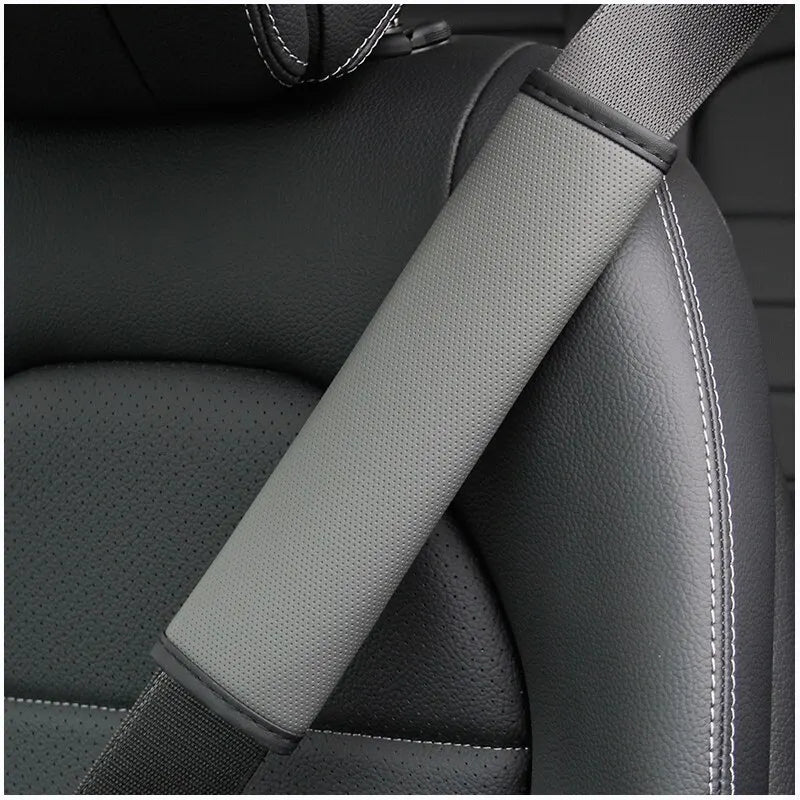 PU Leather Embossed Car Seat Belt Shoulder Cover lifestyle view