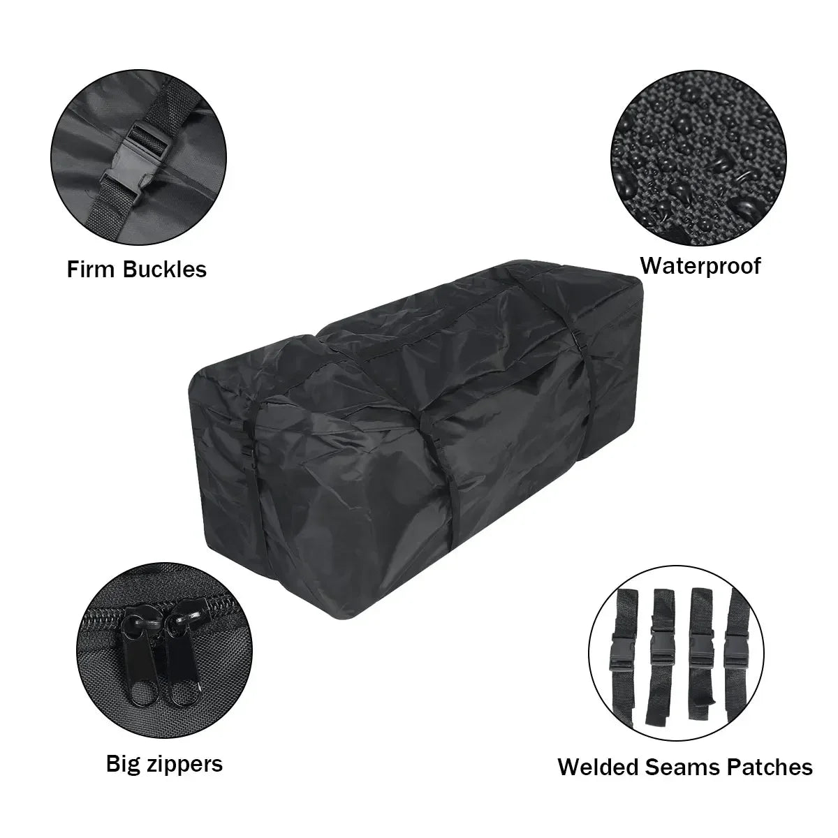 Car Roof Rack Waterproof 142x48x51cm | SUV Roof Cargo Top Box Luggage Carrier Bag close-up view