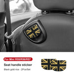Leather Car Rear Seat Back Handle Decal Cover Protective Sticker For Mini Cooper R56 R55 F56 F57 Interior Decorative Accessories