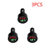 2 IN 1 Car Voltmeter Thermometer | 12V 24V Cigarette Lighter Battery Monitor detail view