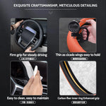 Faux Leather Steering Wheel Cover 38 cm detail view