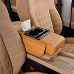 5 in 1 Car Armrest Box Height Pad Multifunctional Center Armrest Box Pad Tissue Box Storage Bag Cup Holder for Most SUV Sedans