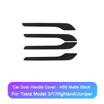 Tesla Model 3 Highland Model Y Juniper Door Handle Cover | ABS Carbon Fiber 4Pcs Set detail view