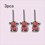 Baby Highland Cow Car Air Freshener Car Fragrance Tablets Wardrobe Rearview Mirror Hanging Decor Car Accessories Interior Pendan