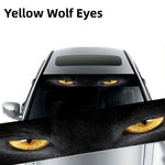 3D Effect Car Front Windshield Sticker | Ghost Pattern Wolf Eyes Decal additional angle