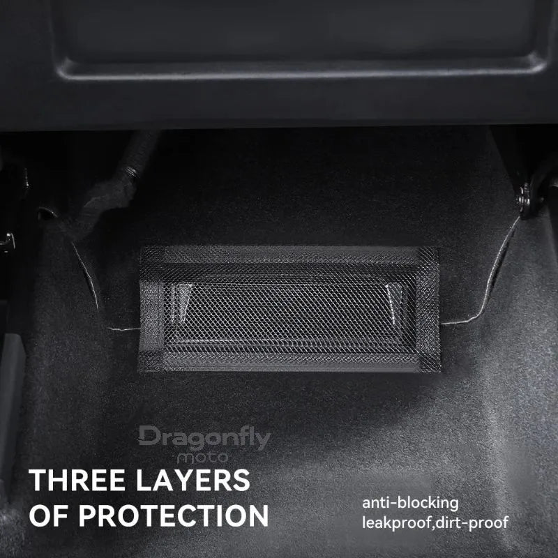 Under Seat Rear Air Vent Cover for Tesla Model 3 Y Highland Juniper 2025 | Anti-Block lifestyle view