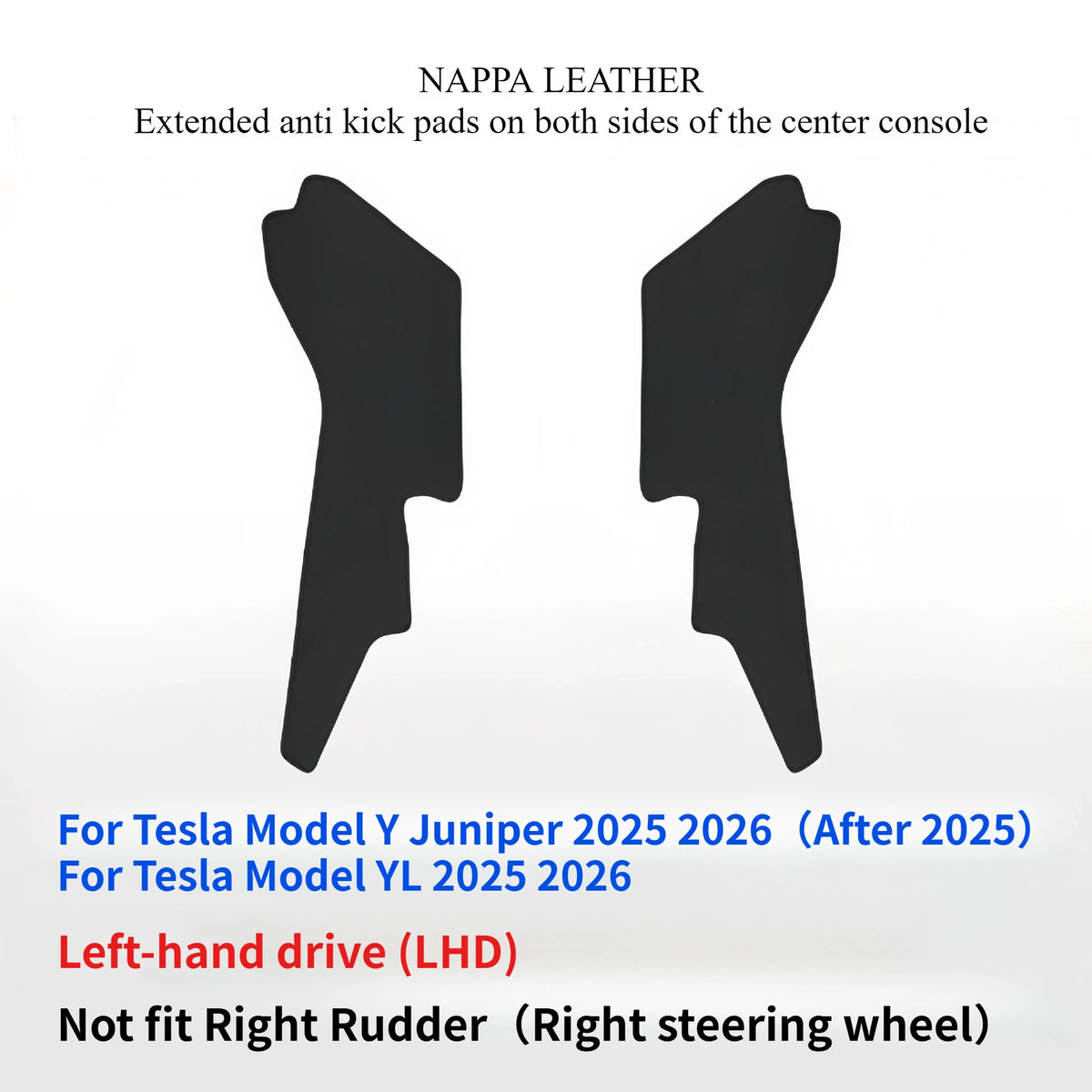 For Tesla Model 3/Y/YL Juniper Center Control Side Anti-kick Pad Leather Anti-dirty Protective Cover Defense Foot Mat Accessory