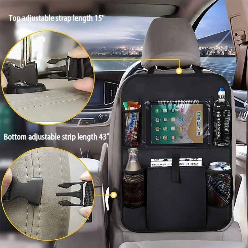 kkjoy Oxford Fabric Car Seat Back Organizer Kick-Proof & Waterproof Multi-Compartment alternate view