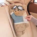 Bear Cartoon Hanging Car Armrest Tissue Box, 1 Pack close-up view