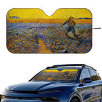 Starry Night Van Gogh Art Windshield Sun Shade | Car SUV Truck Front Window Protector close-up view