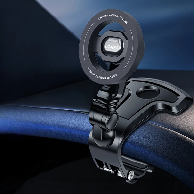 Magnetic Car Phone Holder with Rotatable Design | Anti-Shake Dashboard Mount for Navi alternate view