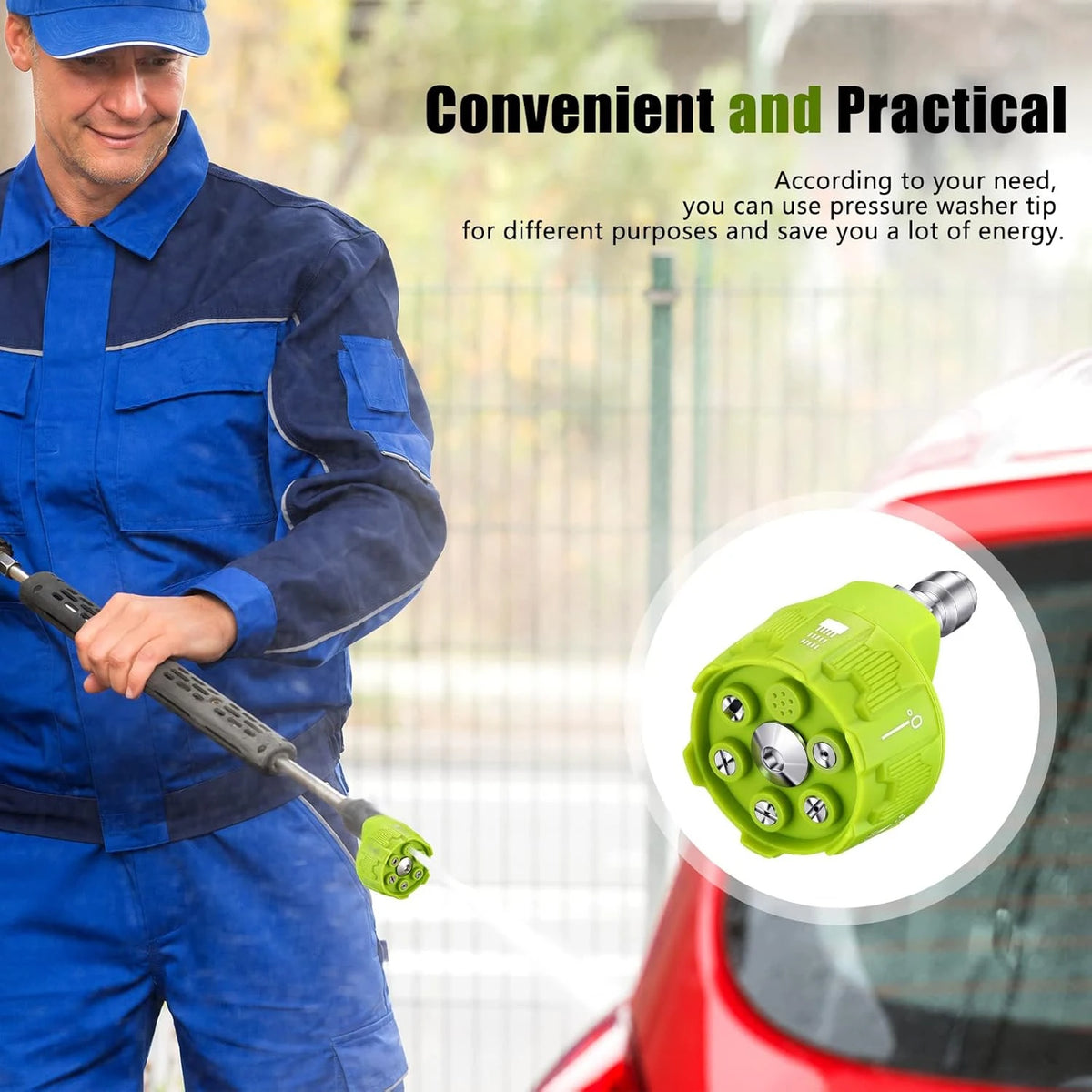 6-in-1 Pressure Washer Nozzle 1/4 Inch Quick Connect 14 Inch