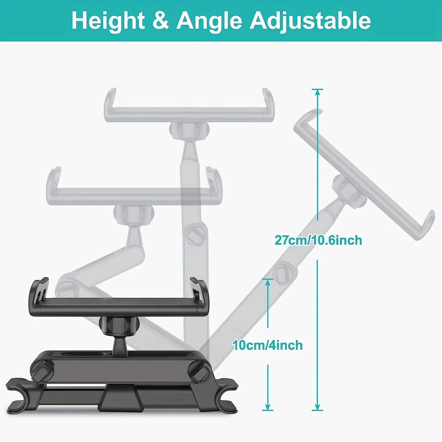 Universal Car Headrest Tablet Mount | Hands-Free Backseat Entertainment for iPads and Ce detail view