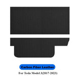 Carbon Fiber Glove Box Cover for Tesla Model 3 2017-2023 | Leather Anti-Kick Protection detail view