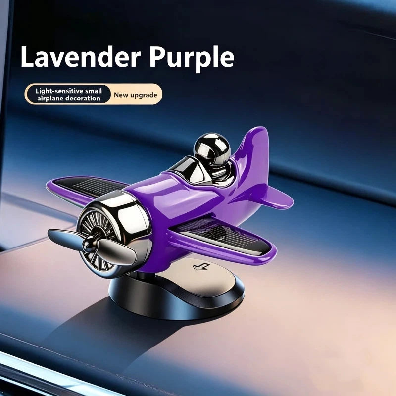 Lenovo Solar Powered Rotating Airplane Car Dashboard Ornament 360° Auto Spin Decor Airpl detail view