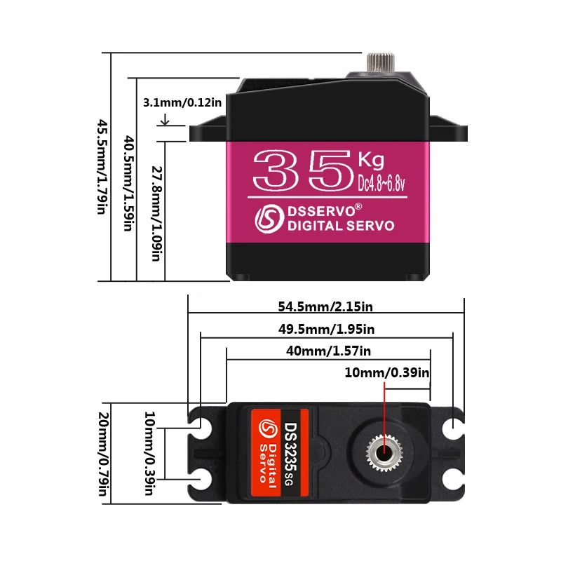 Waterproof Metal Gear Digital Servo For 1/8 1/10 Scale RC Baja Cars detail view