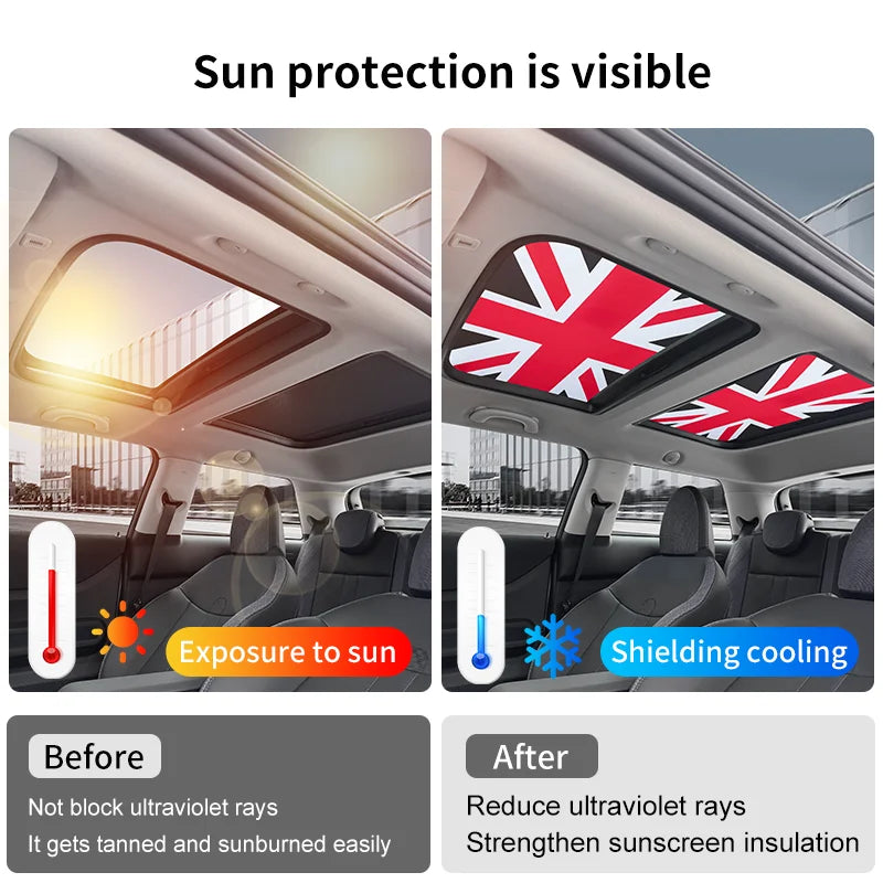 Mini Cooper Sunroof Sunshade Cover | UV Protection Heat Shield Foldable alternate view