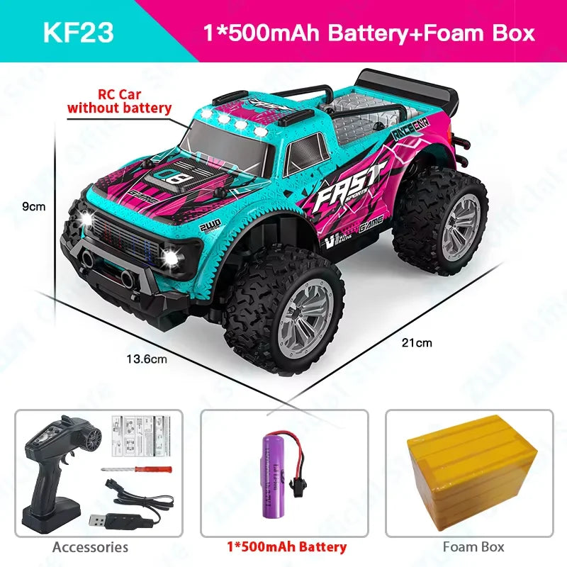 ZWN 1:16/1:20 2.4G Model RC Car With LED Light 2WD Off-road Remote Control Climbing Ve close-up view